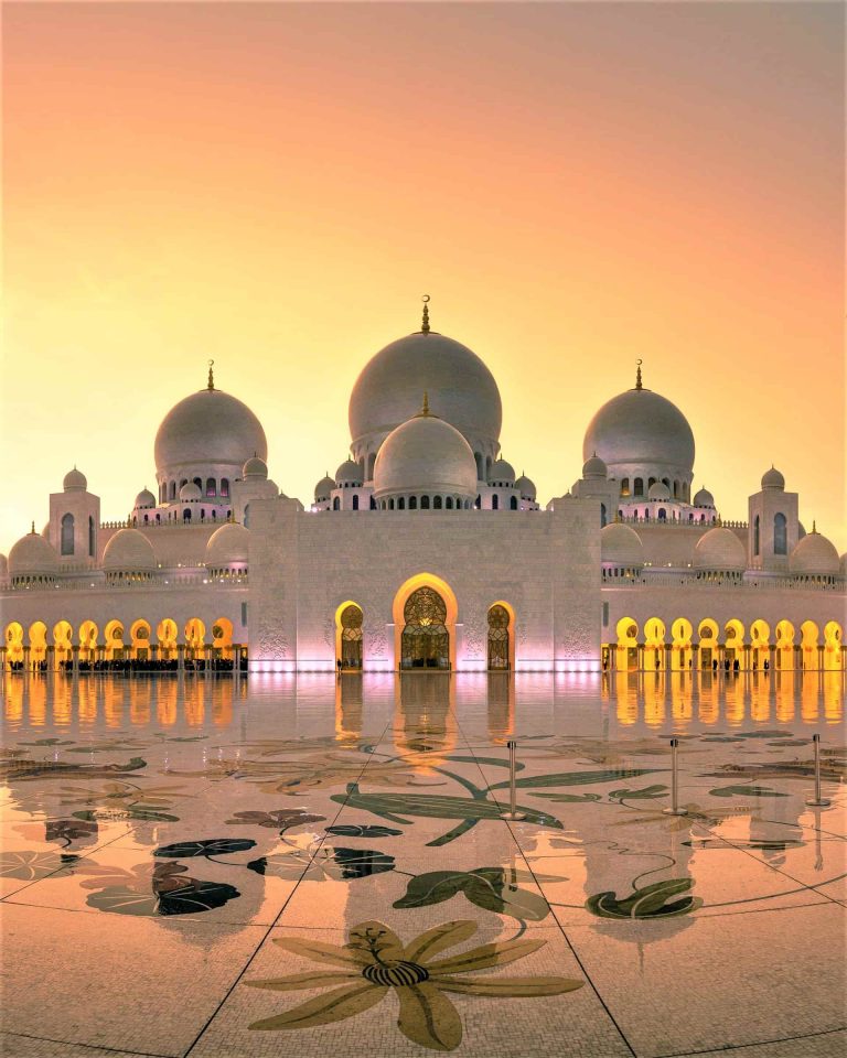 Abu Dhabi Mosque at Sunset