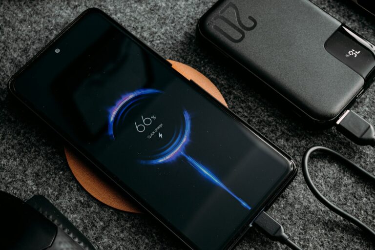 Phone on charge with power bank