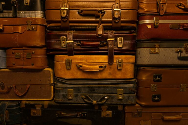 Vintage Suitcases stacked on top of each other