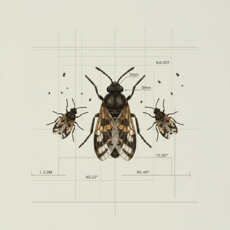 An analytical diagram charting microscopic biting insect wingspans against micro-weave mesh aperture dimensions within a clean layout framework