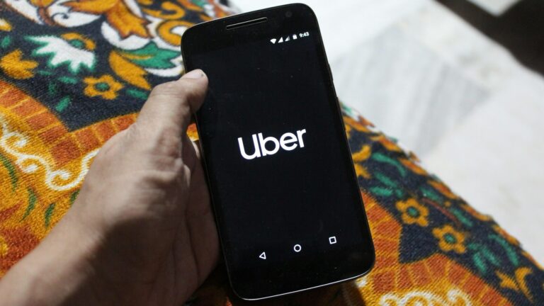 Uber app on phone